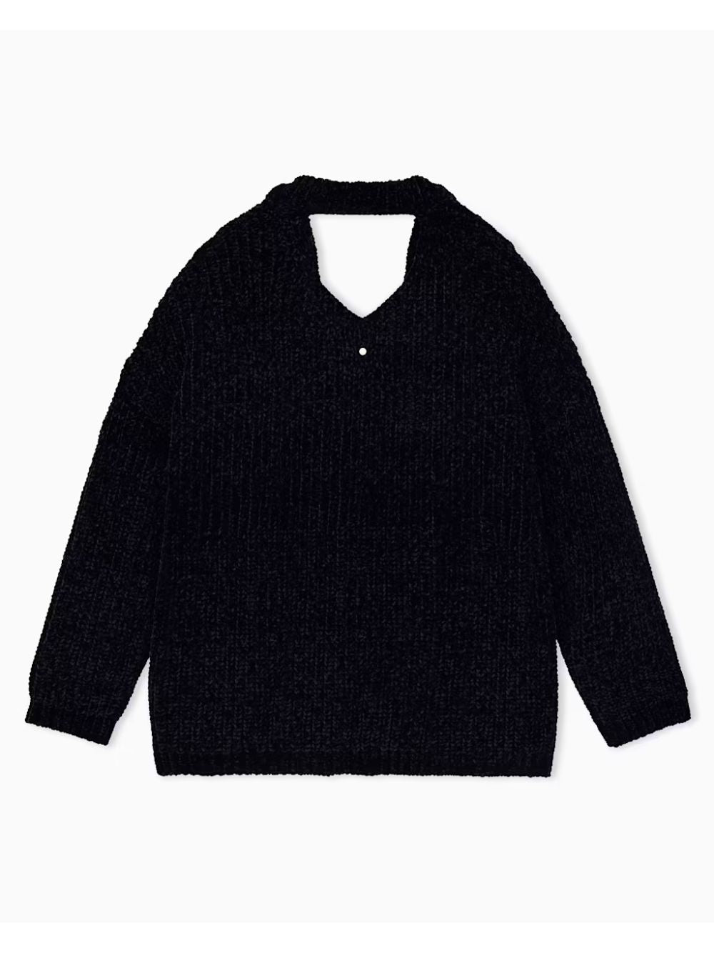 Cardigan Armani Up For Party in maglia con scollo a v e bottoni Donna - Nero