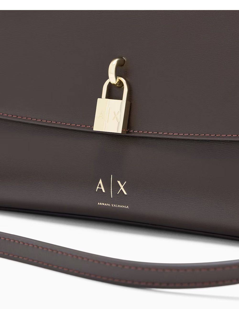 Borsa Tracolla Armani con patta e chiusura in metallo Donna - Marrone
