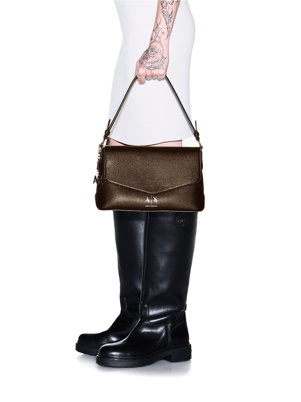 Borsa Armani Isabel con manico e chiusura a patta Donna - Marrone
