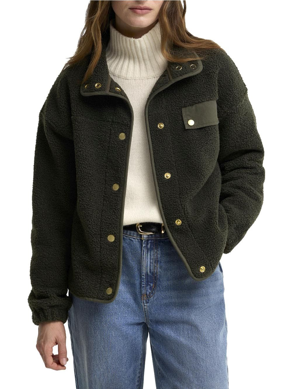 Pile Barbour mabel fleece Donna - Oliva