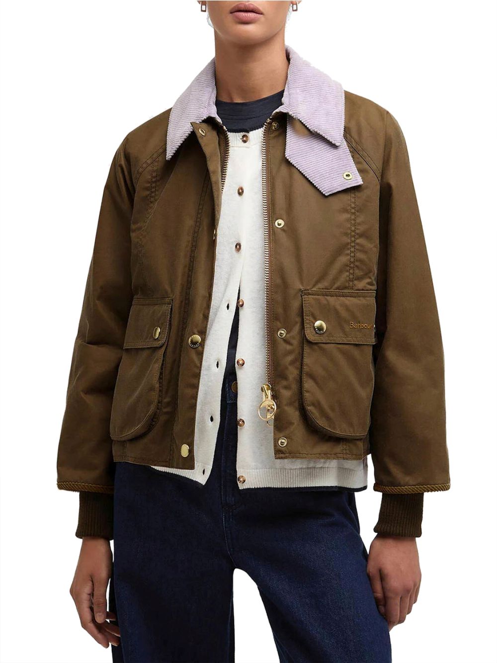 Giubbotto Barbour cropped beadnell Donna - Verde