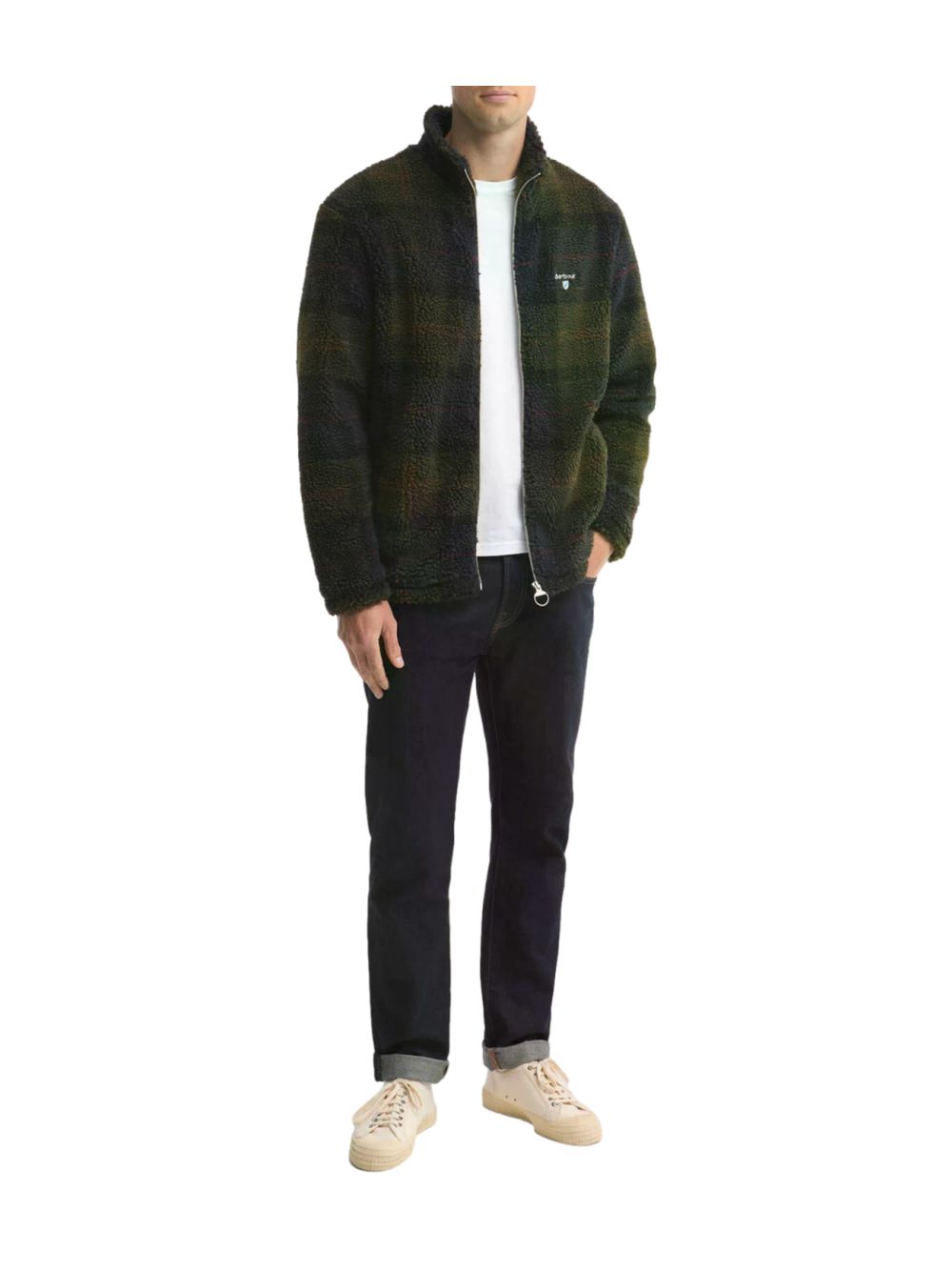 Felpa Barbour tartan fleece zip Uomo - Blu