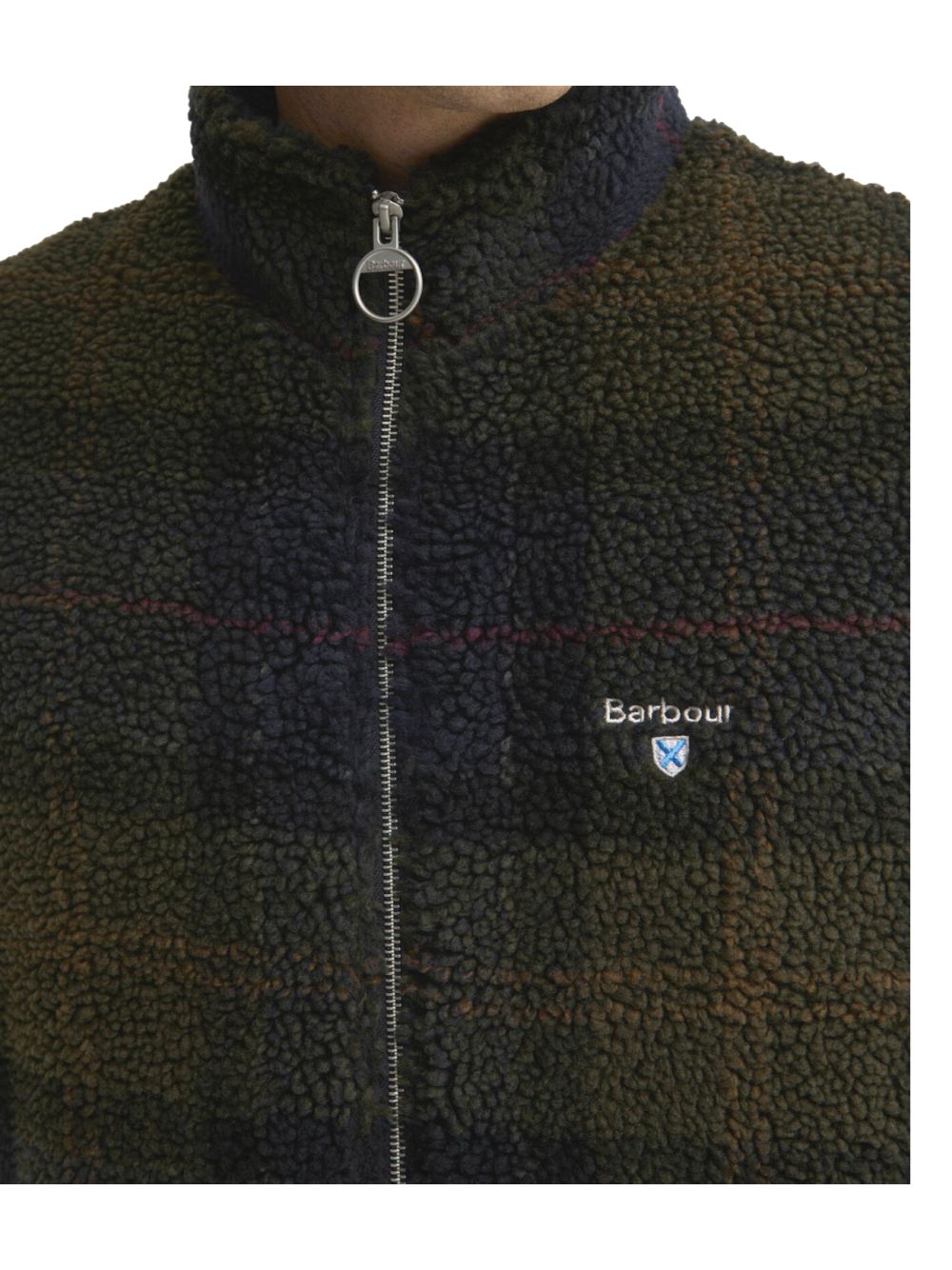 Felpa Barbour tartan fleece zip Uomo - Blu