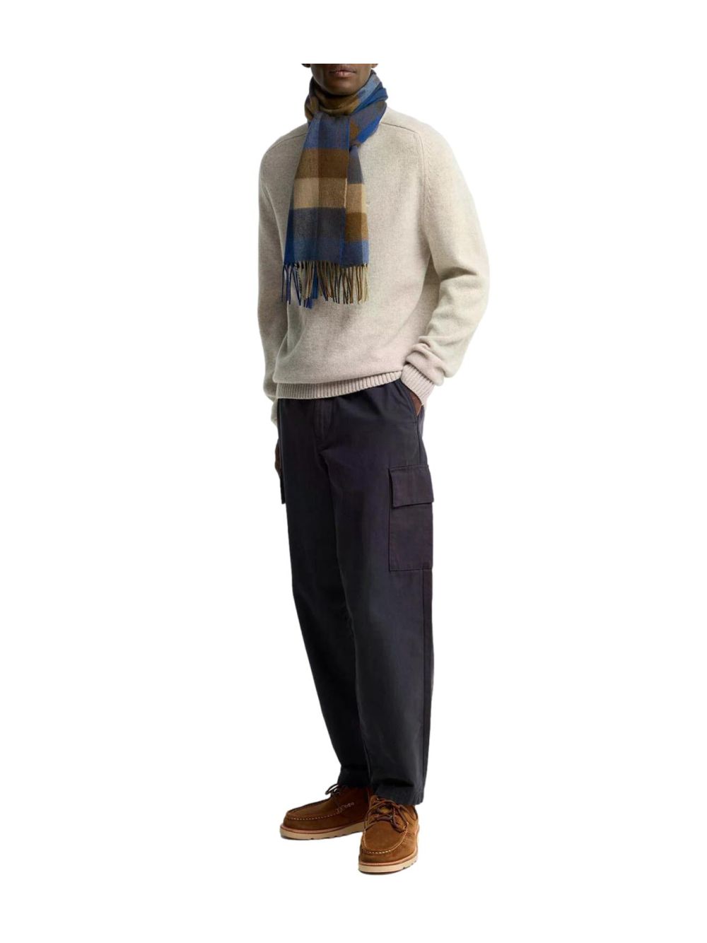 Sciarpa Barbour large tattersall Uomo - Navy