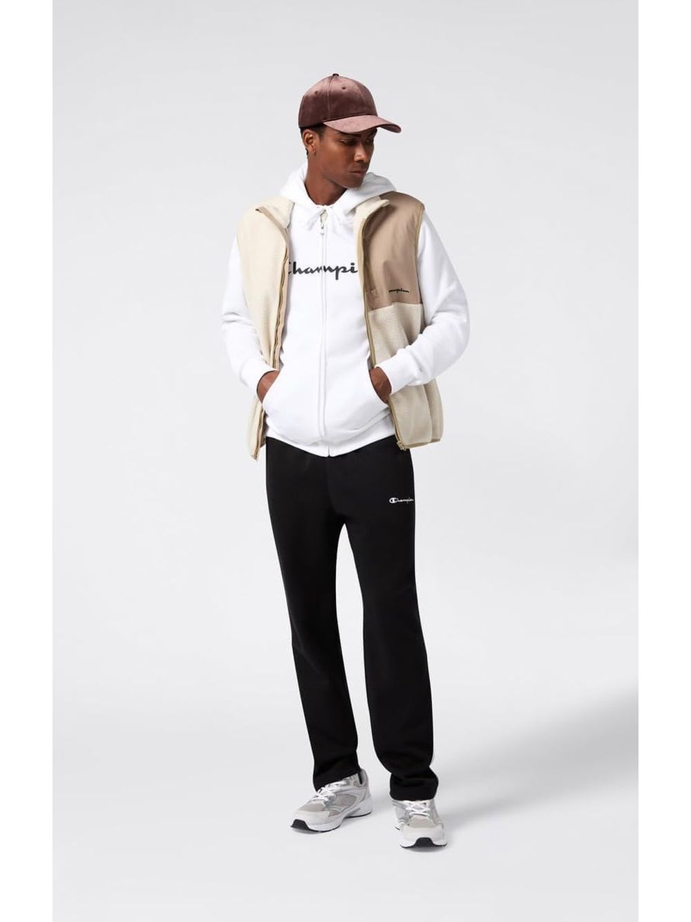 Pantalone Felpa Champion STRAIGHT HEM PANTS Uomo - Nero