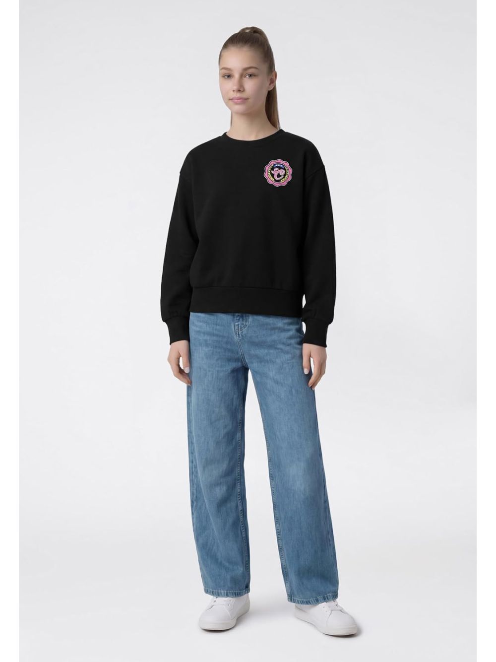 Felpa Champion CREWNECK SWEATSHIRT Bambina - Nero