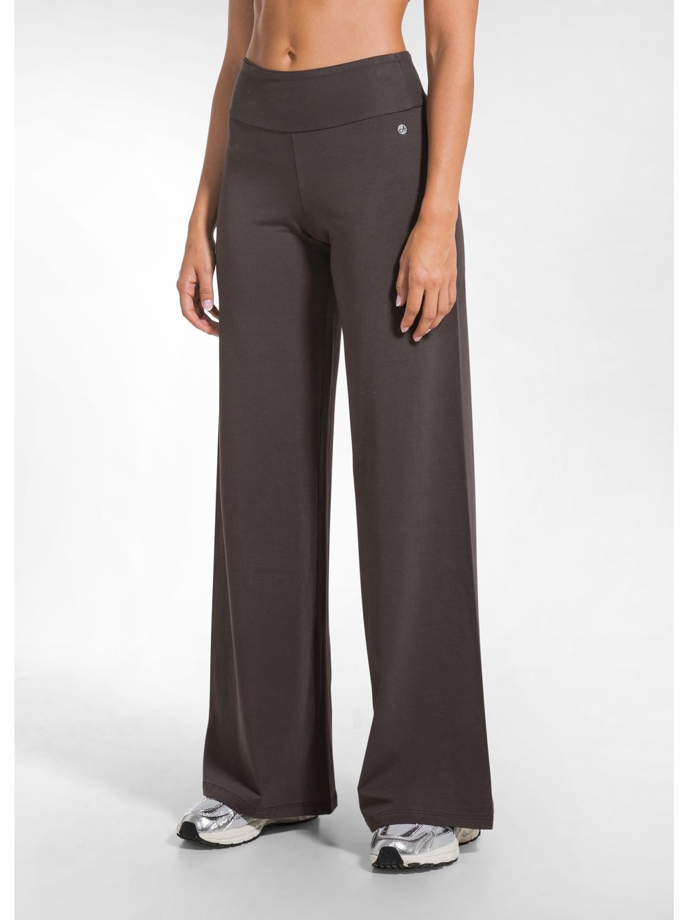 Leggings Deha JERSEY STRETCH WIDE LEG Donna - Marrone