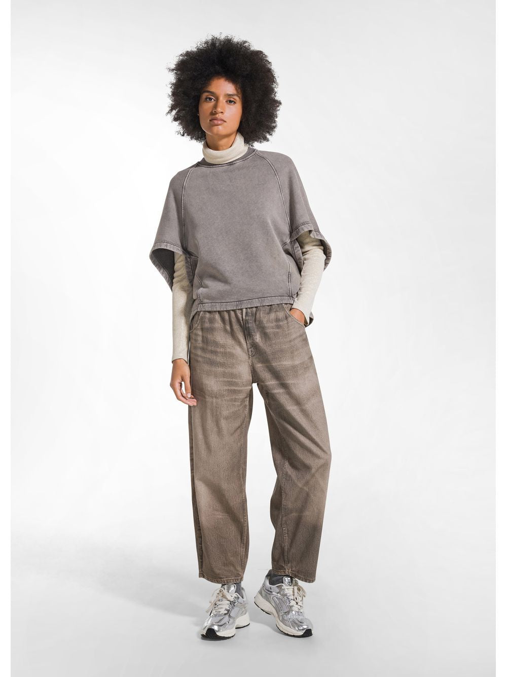 Felpa Deha MARBLED CAPE-CUP CREWNECK Donna - Grigio Deha Angolo dello Sport