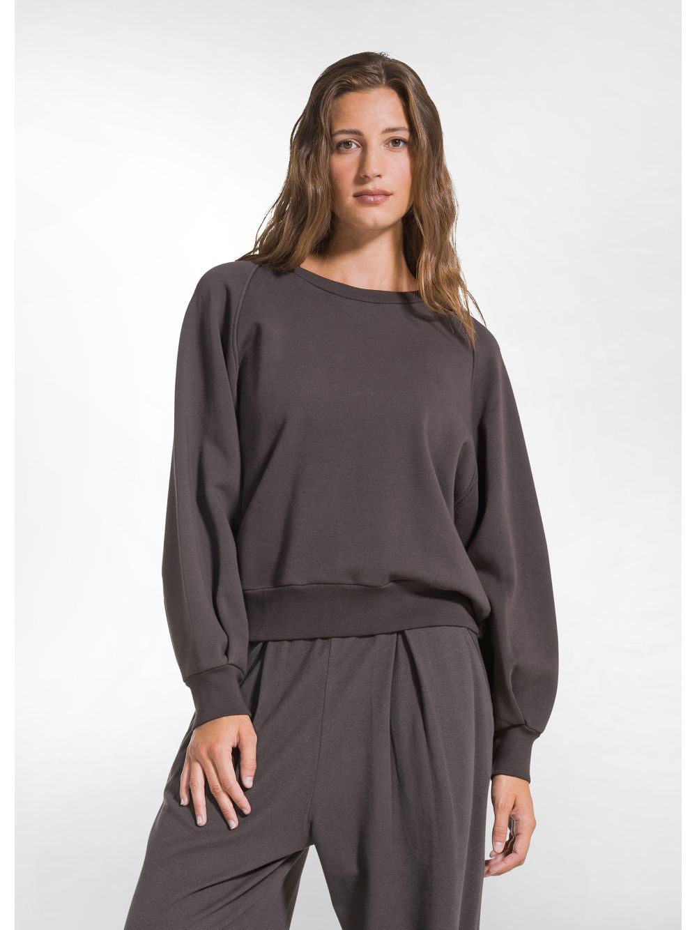 Felpa Deha PLEATED-BACK CREWNECK SWEATSHIRT Donna - Marrone Deha Angolo dello Sport