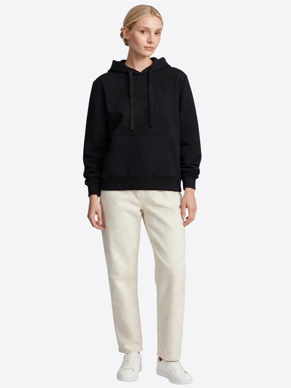 Felpa Gaelle CAPPUCCIO E LOGO EMBOSSED SUL DAVANTI Donna - Nero