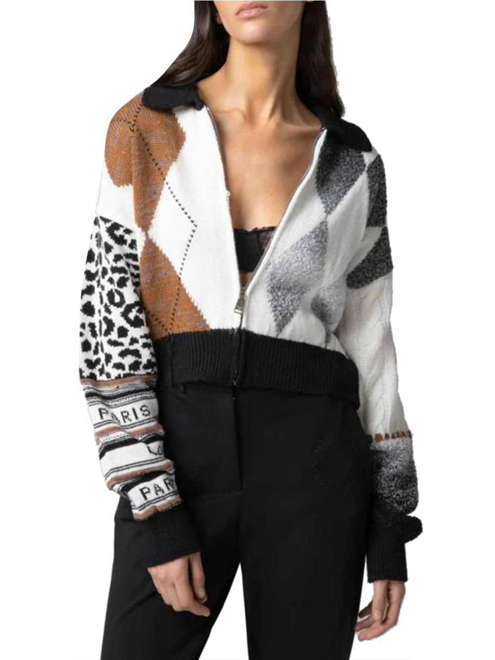 Pullover Gaelle FULL ZIP MANICA LUNGA Donna - Avorio