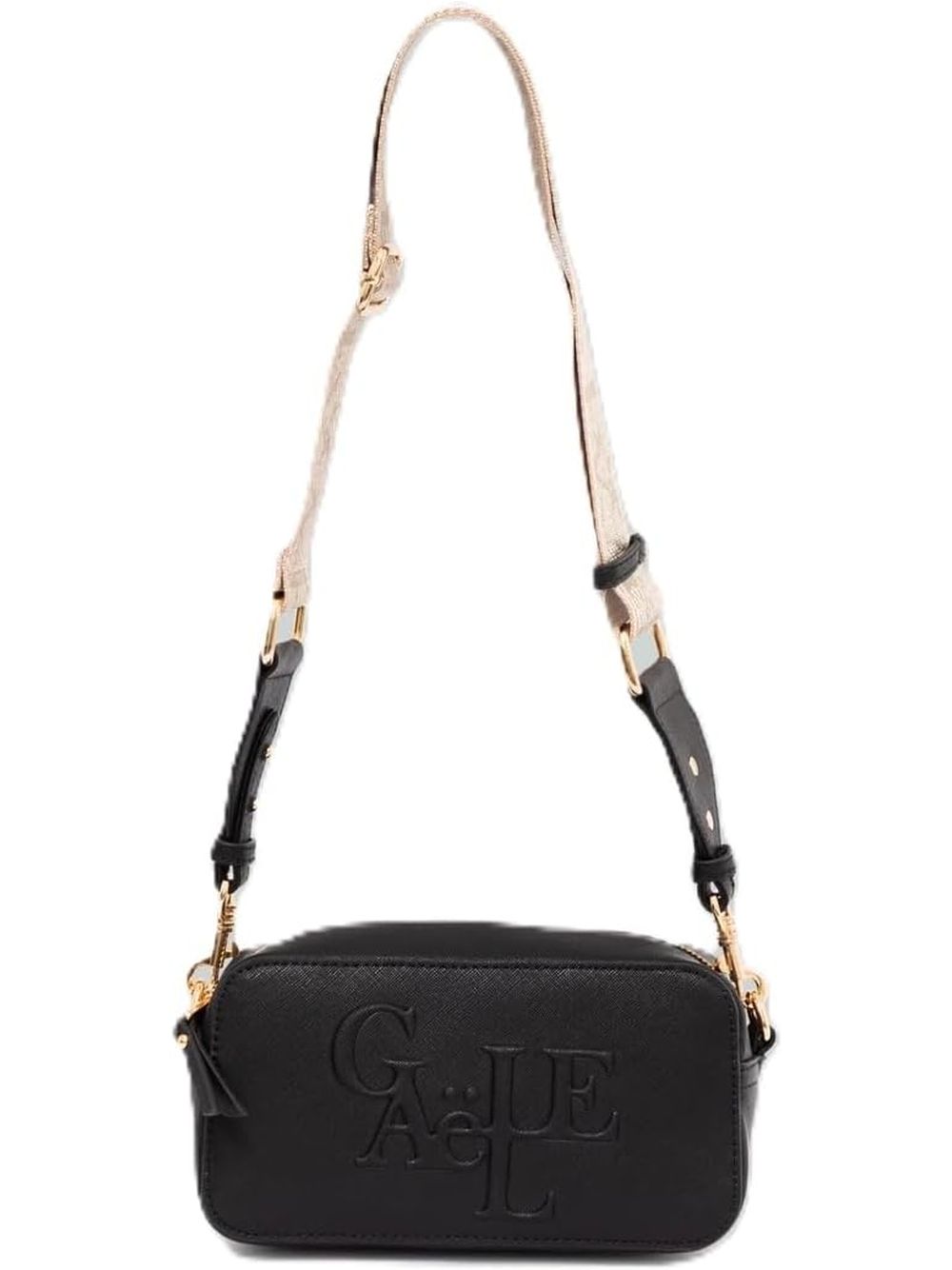 Borsa Gaelle MINI CAMERA BAG MAXILOGO SAFFIANO Donna - Nero