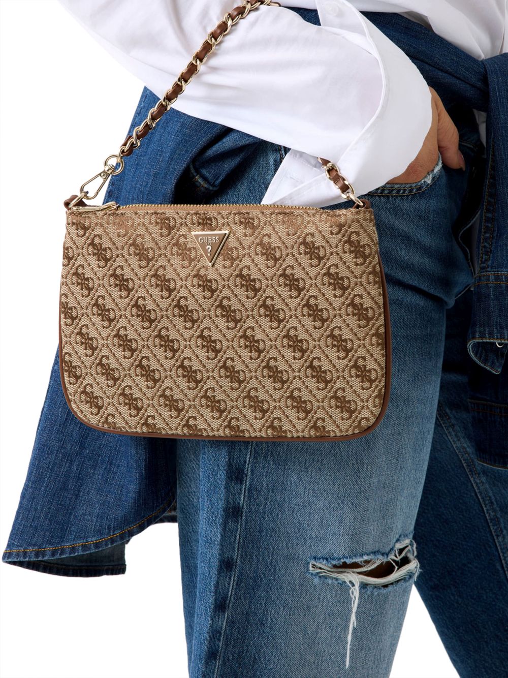 Borsa Guess FLAT POUCH Donna - Marrone