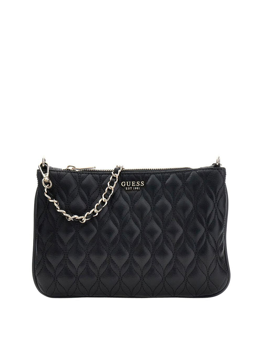 Borsa Guess MAXINE QUILTED FLAT POUCH Donna - Nero