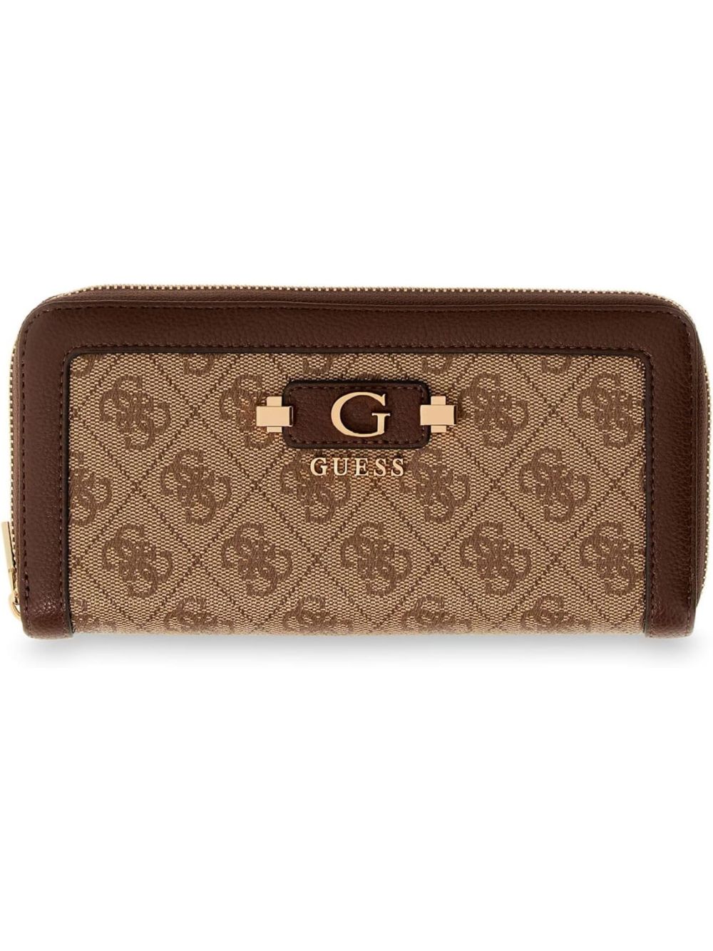 Portafoglio Guess LINDSEY SLG LARGE ZIP AROUND Donna - Marrone
