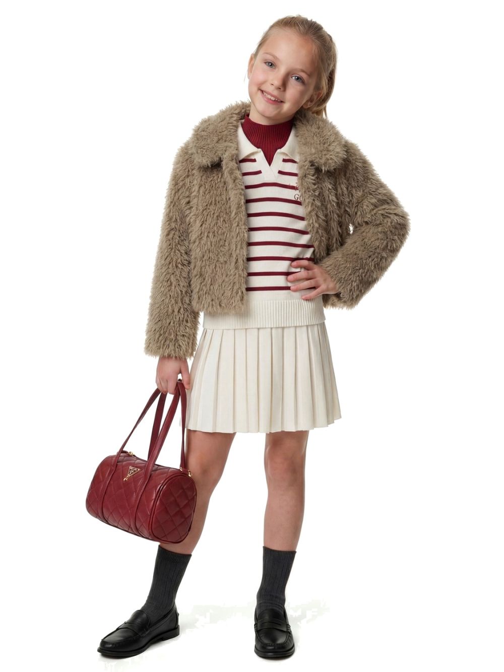 Giubbotto Guess FAUX FUR LS JACKET Bambina - Beige