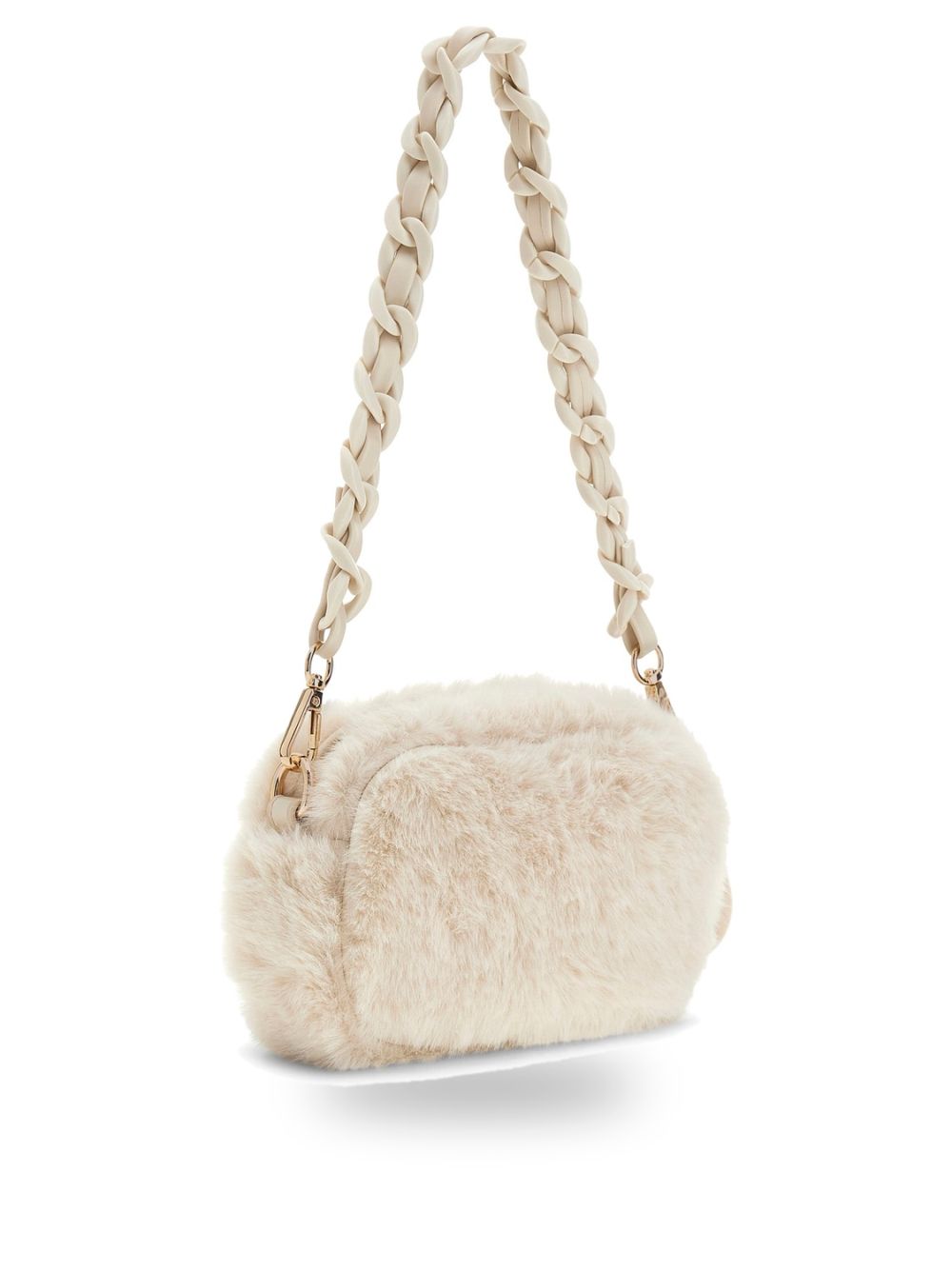 Borsa Guess FAUX FUR CAMERA BAG Bambina - Avorio