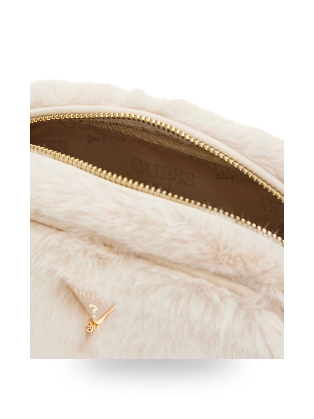 Borsa Guess FAUX FUR CAMERA BAG Bambina - Avorio