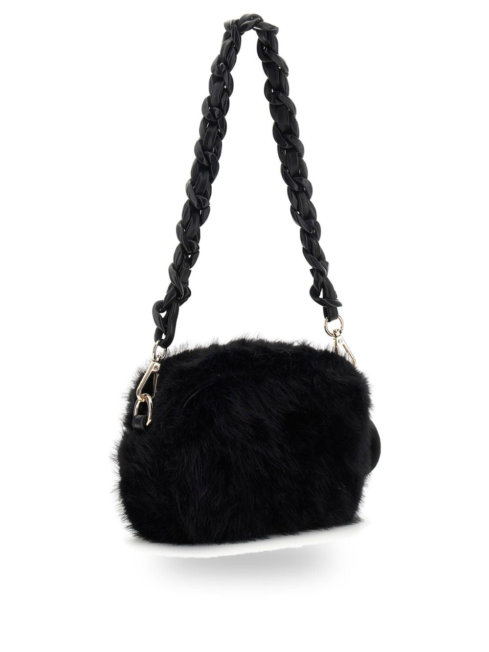 Borsa Guess FAUX FUR CAMERA BAG Bambina - Nero