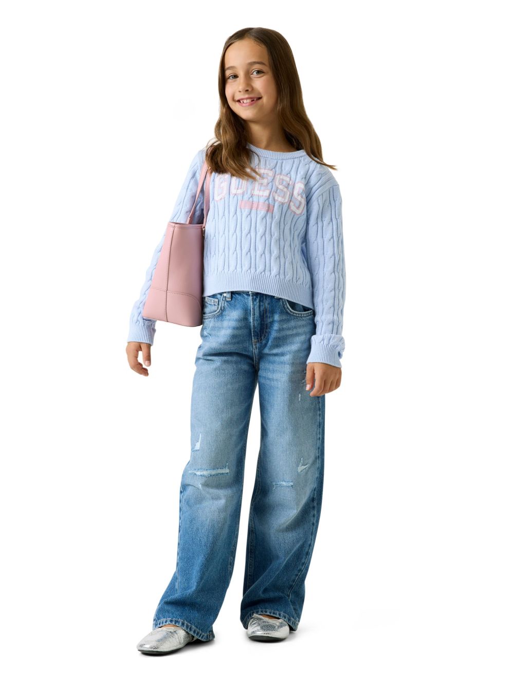 Jeans Guess 90S RIGID W/DAMAGES Bambina - Denim