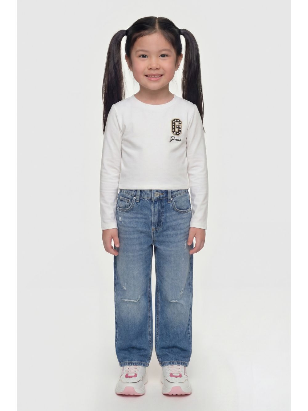 Jeans Guess 90S RIGID W/DAMAGES Bambina - Denim