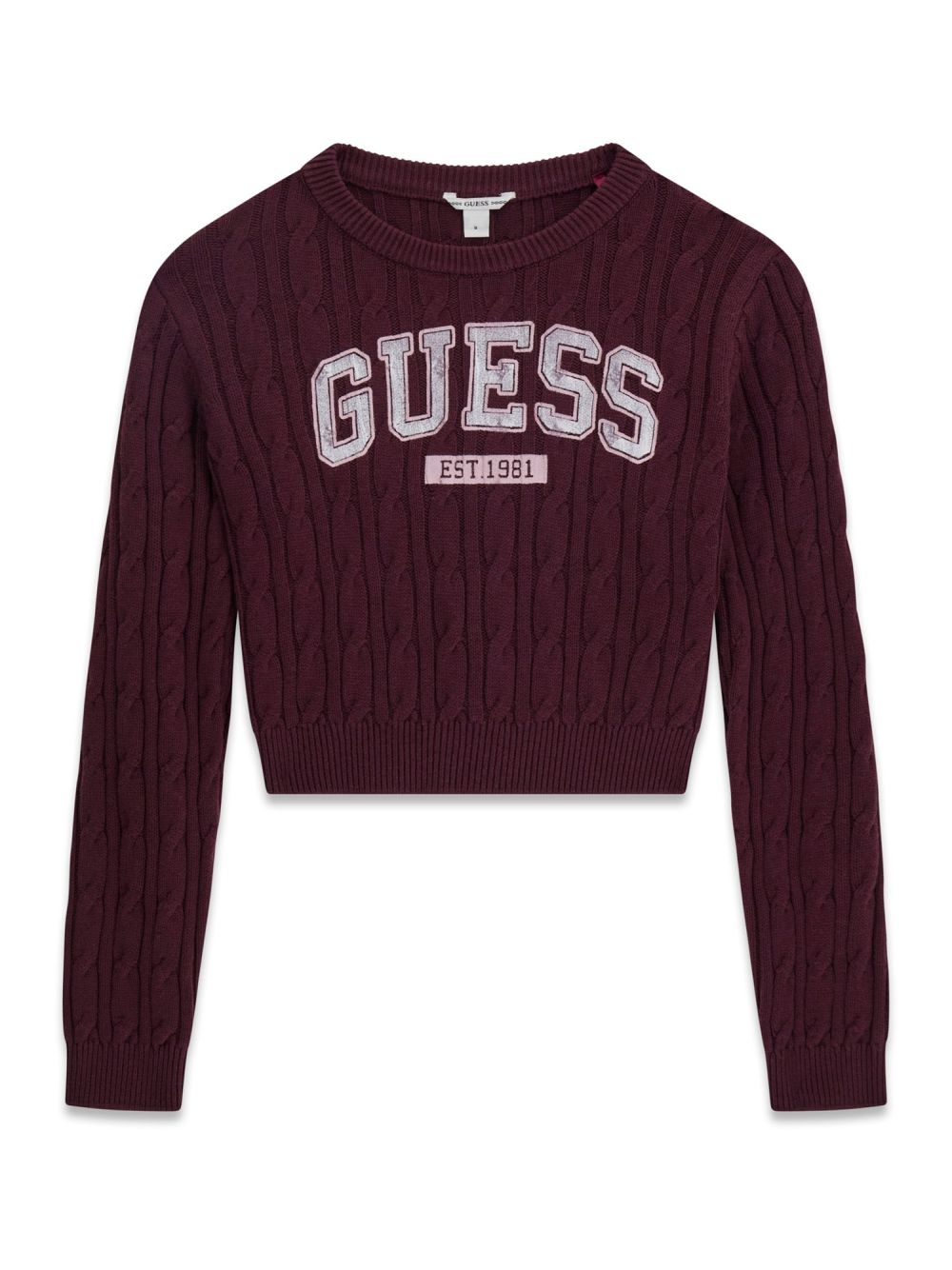 Maglia Guess CROP LS Bambina - Bordeaux