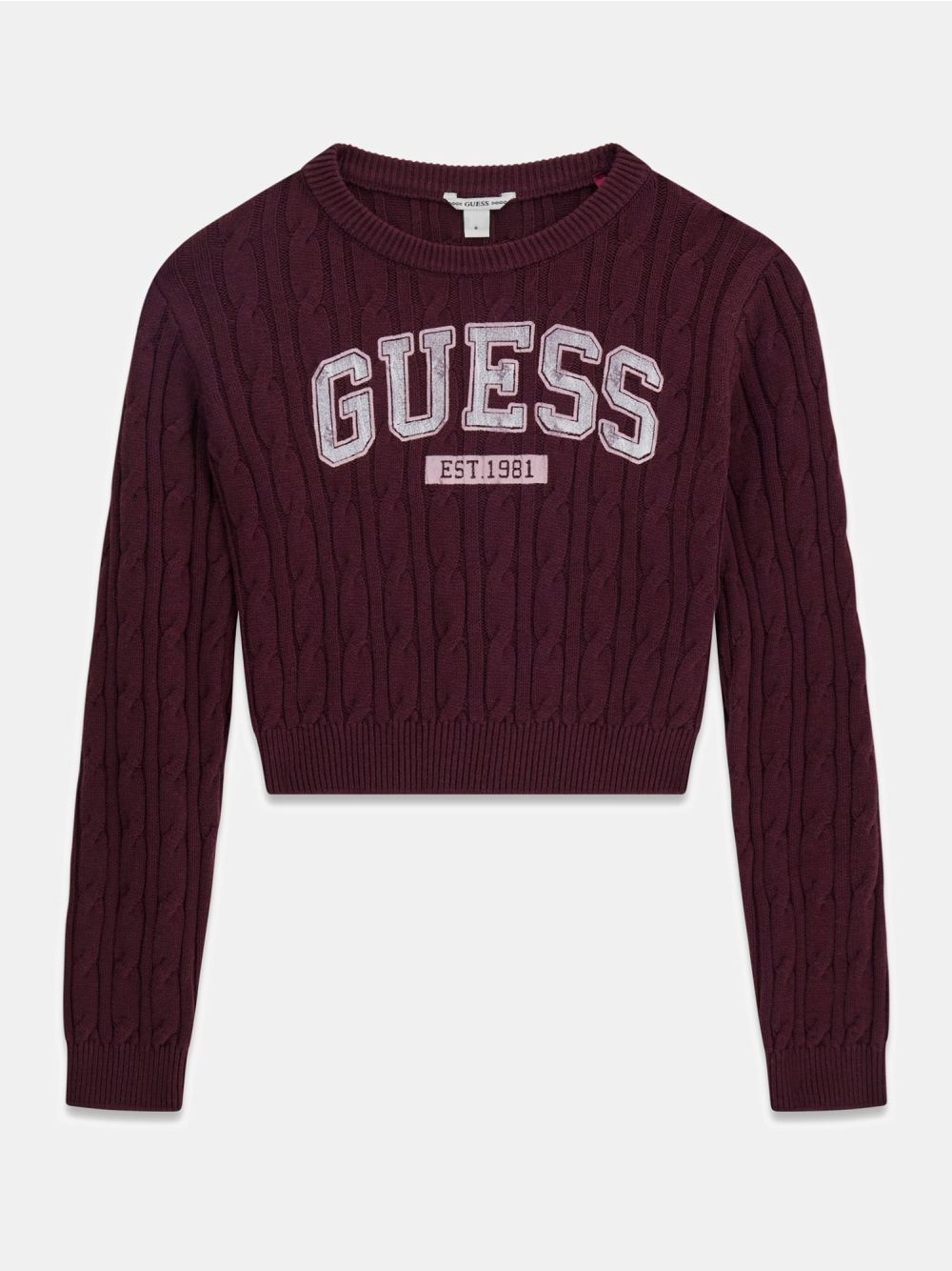 Maglia Guess CROP LS Bambina - Bordeaux