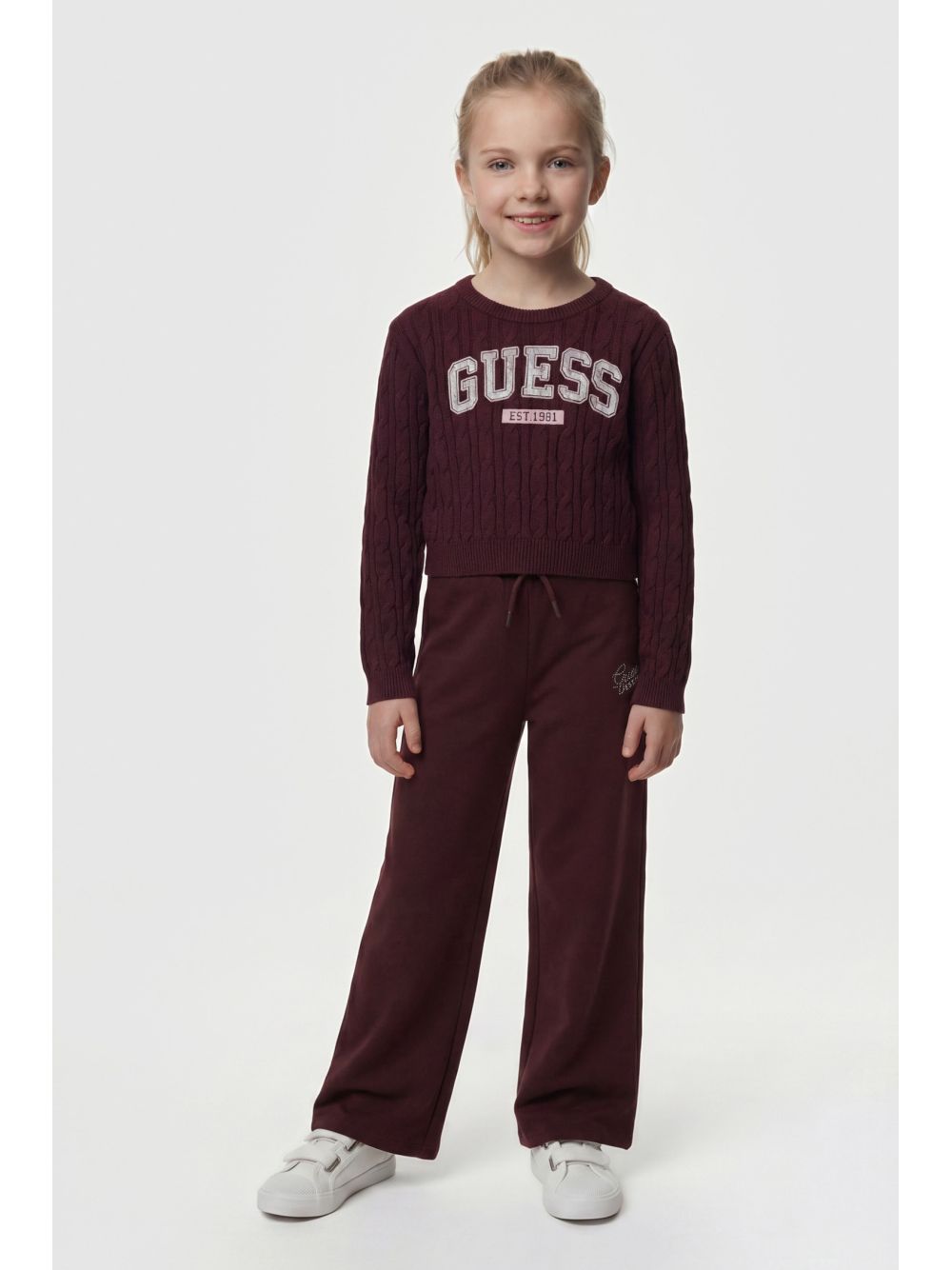 Maglia Guess CROP LS Bambina - Bordeaux