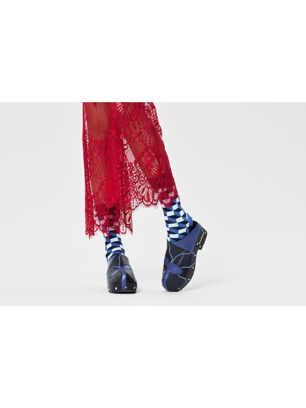 Calze Happy Socks FILLED OPTIC SOCK Unisex - Blu