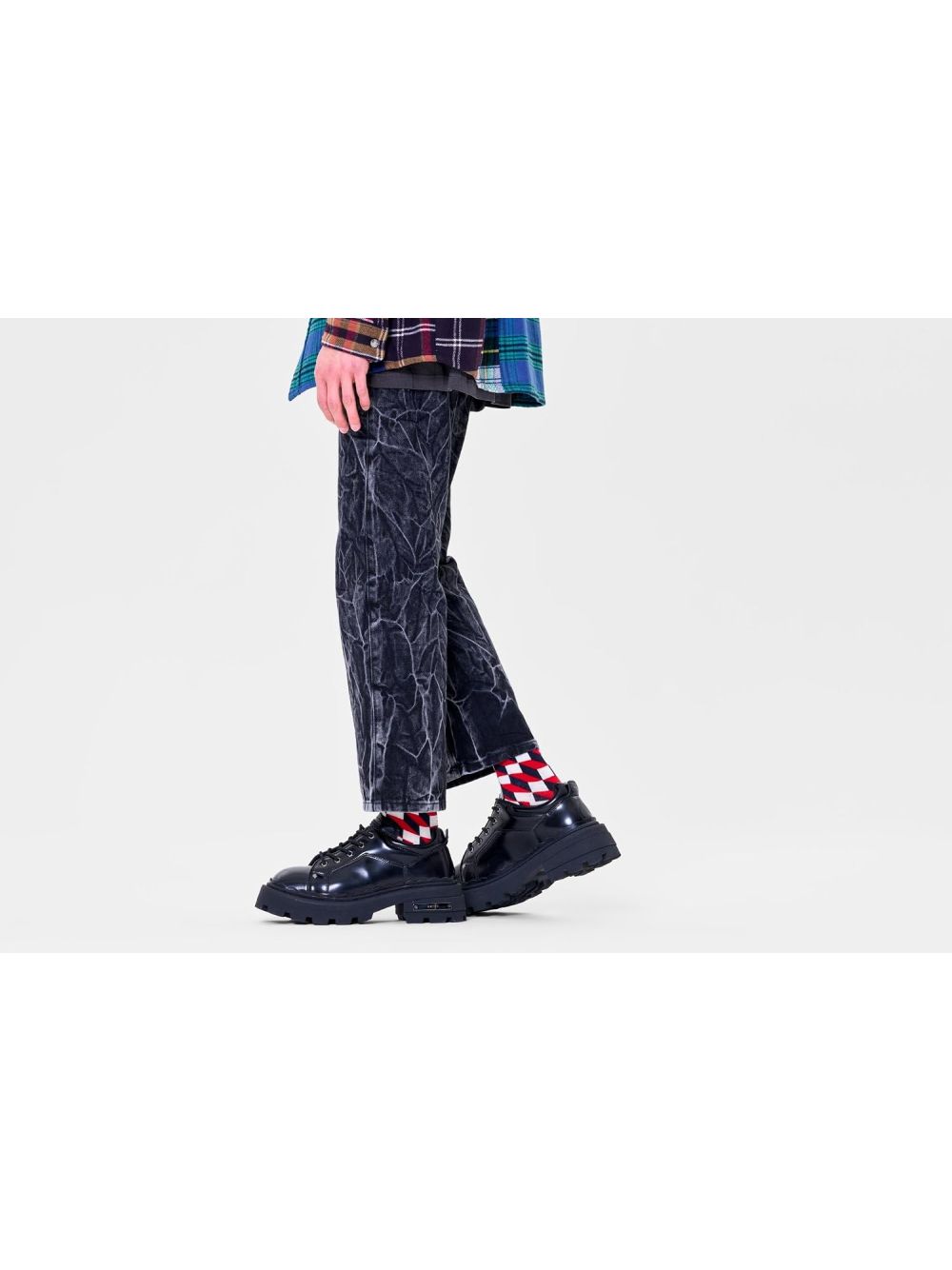 Calze Happy Socks FILLED OPTIC SOCK Unisex - Blu