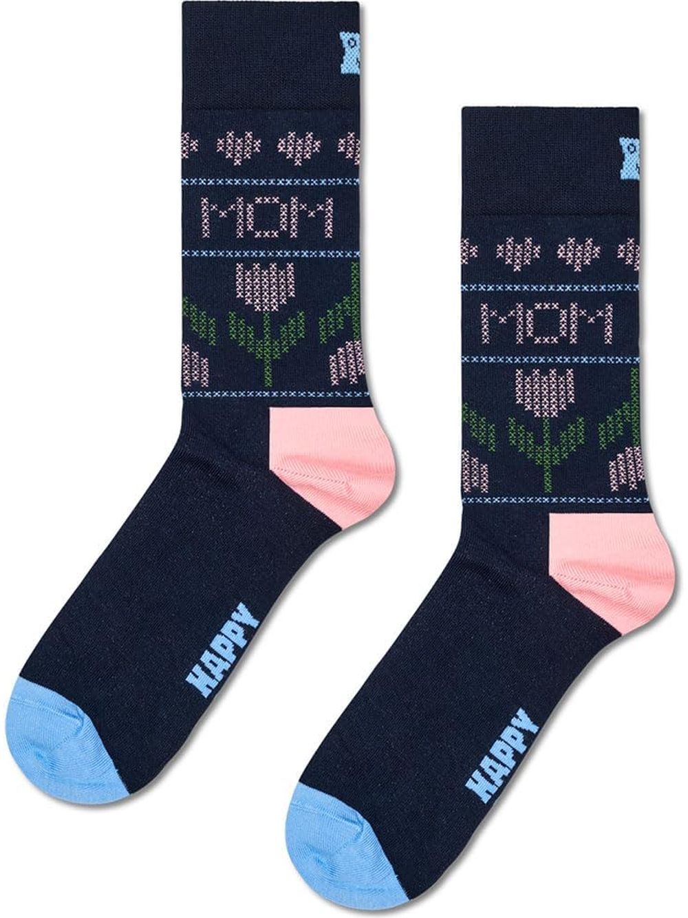 Calze Happy Socks MOTHER´S TULIP SOCK Unisex - Navy