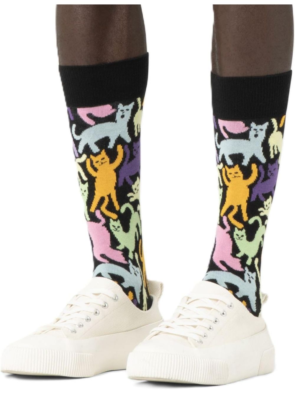 Calze Happy Socks CAT SOCK Unisex - Nero