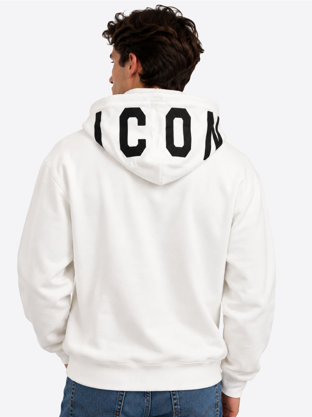 Felpa Icon LOGO SU CAPPUCCIO Uomo - Bianco