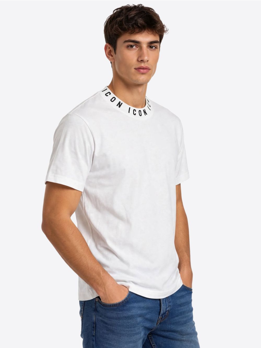 T-Shirt Icon C/LOGO SU COSTINA Uomo - Bianco