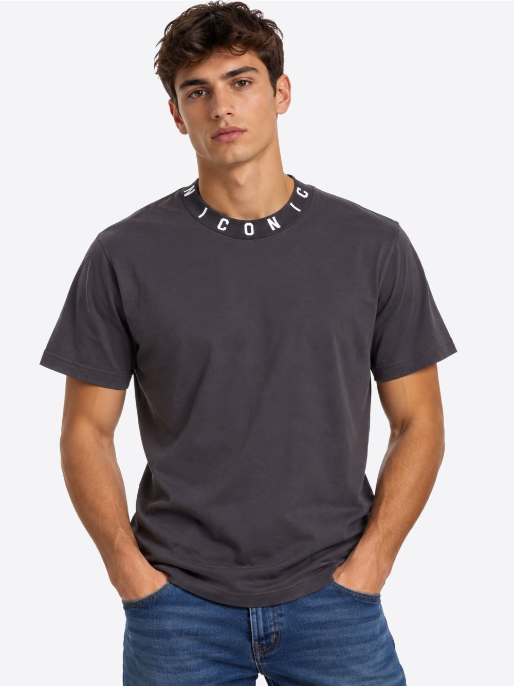 T-Shirt Icon C/LOGO SU COSTINA Uomo - Grigio