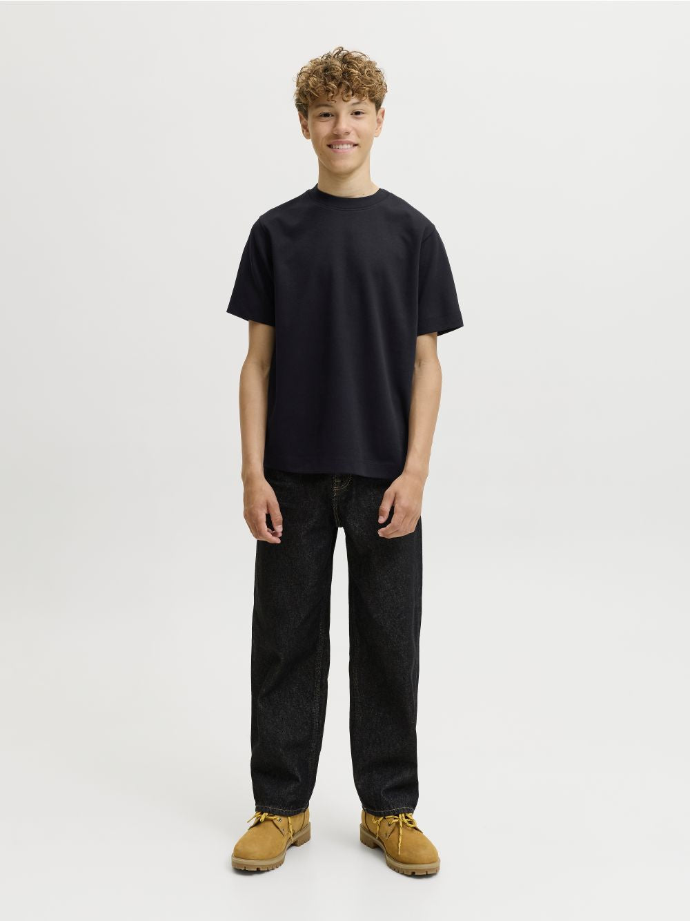T-shirt Jack Jones BARRON TEE SS O-NECK Bambino - Nero