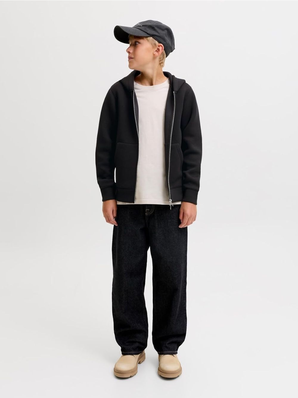 Felpa Jack Jones LEGACY SWEAT SCUBA ZIP HOOD Bambino - Nero