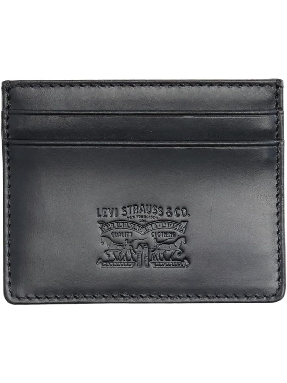 Portafoglio Levi's LEATHER CARD CASE CAVIAR LEATHER Uomo - Nero