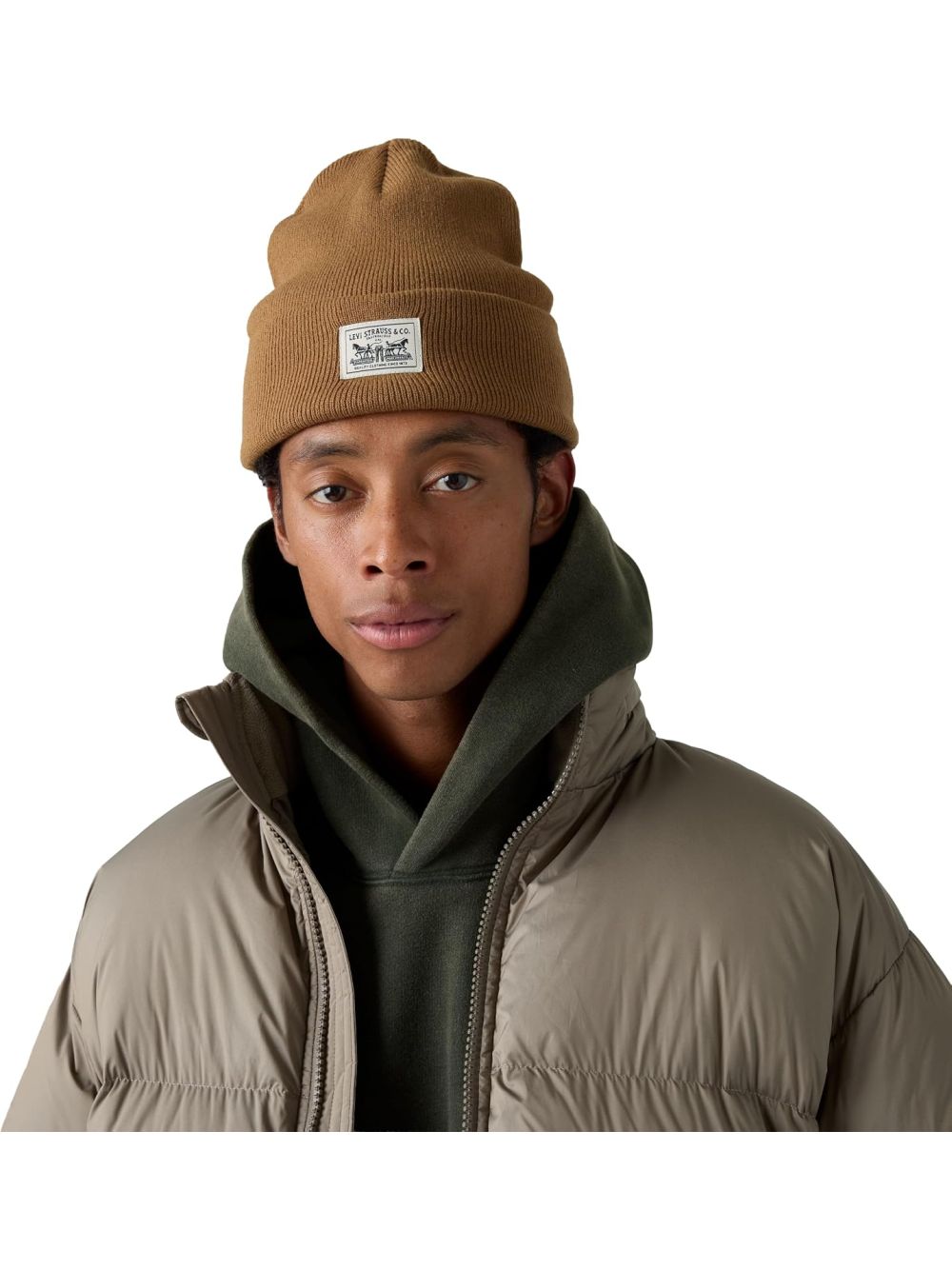 Cappello Levi's EMBARCADERO BEANIE FOXTROT BROWN Uomo - Bianco