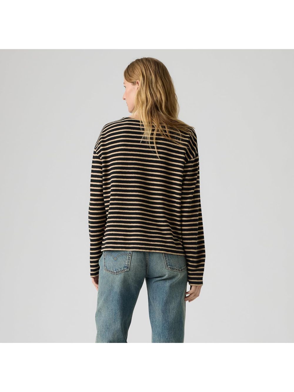 T-shirt Levi's ESME RELAXED LONG SLEEVE ALLIE STRIPE AN Donna - Nero