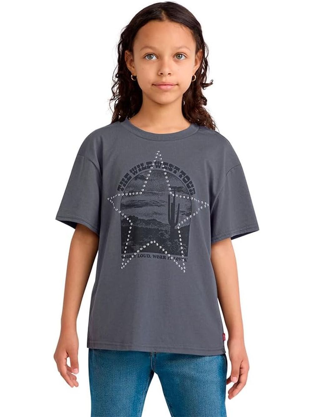 T-shirt Levi's WILD WEST SS TEE Bambina - Grigio