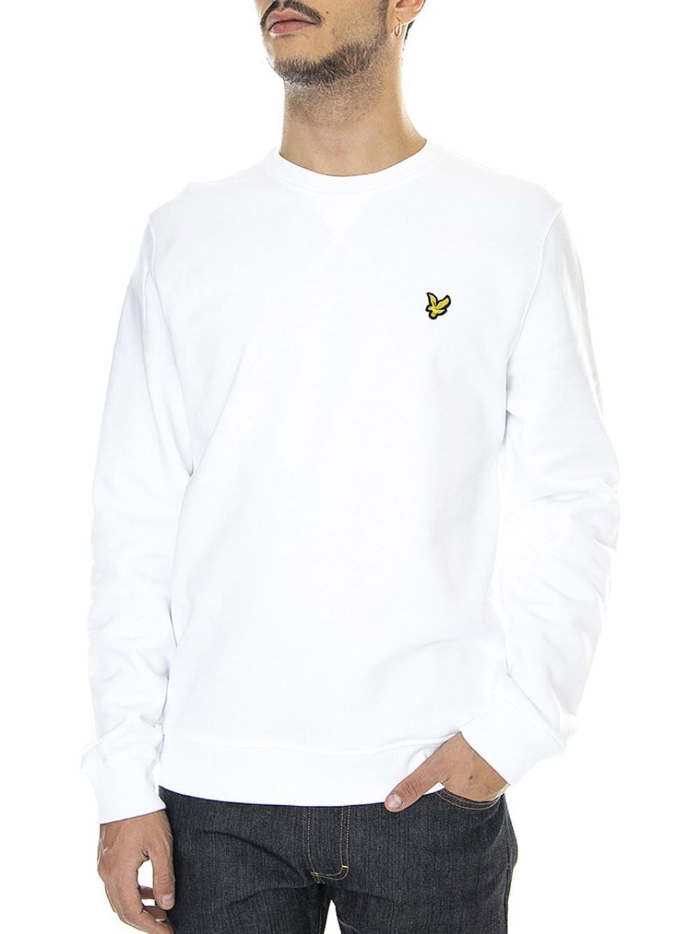 Felpa Lyle & Scott CREW NECK BRUSHBACK Uomo - Bianco