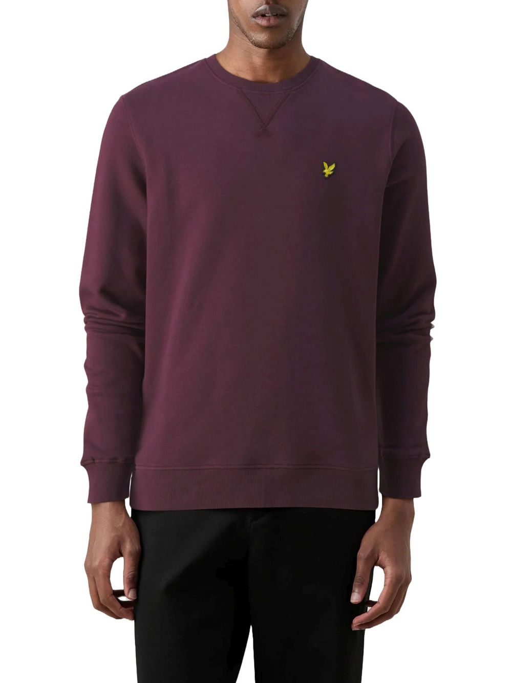 Felpa Lyle & Scott CREW NECK BRUSHBACK Uomo - Bordeaux