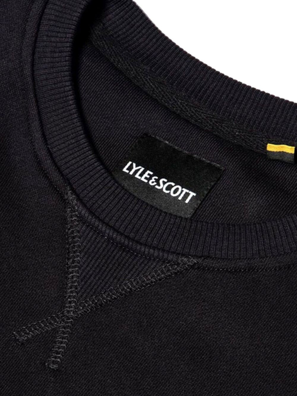 Felpa Lyle & Scott CREW NECK BRUSHBACK Uomo - Nero