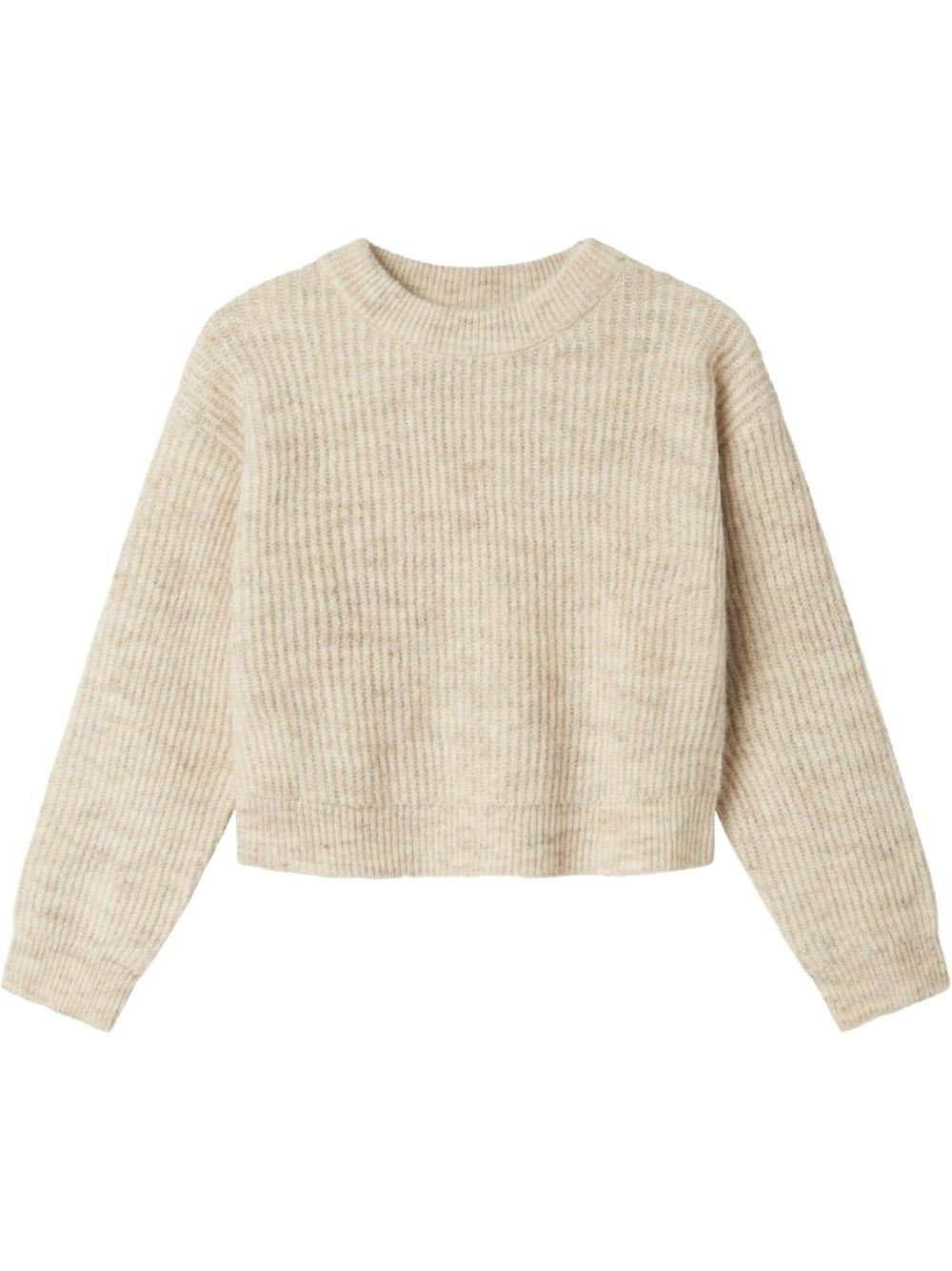 Pullover Name It HOLLY LS BOXY SHORT KNIT NOOS Bambina - Beige