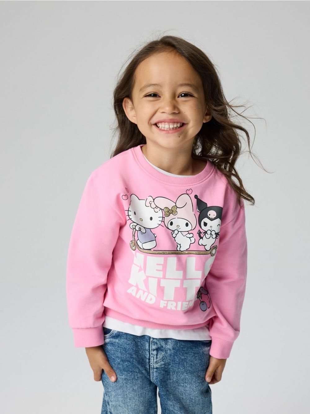 Felpa Name It ABARA HELLOK NREG SWEAT BRU NOOS SKY Bambina - Multicolore
