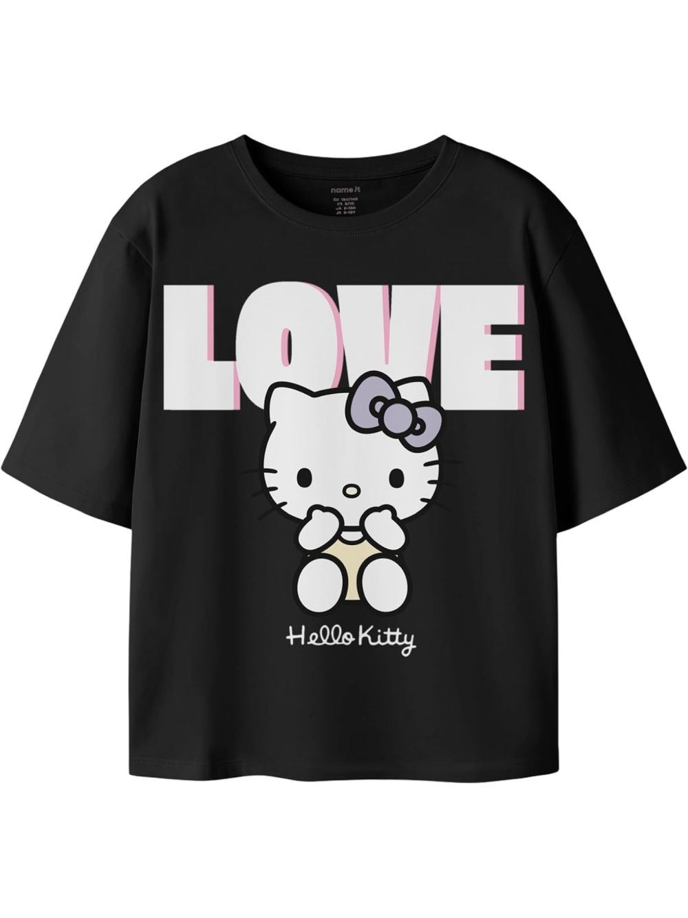 T-shirt Name It ADINA HELLOK SS RLX TOP BOX SKY Bambina - Nero