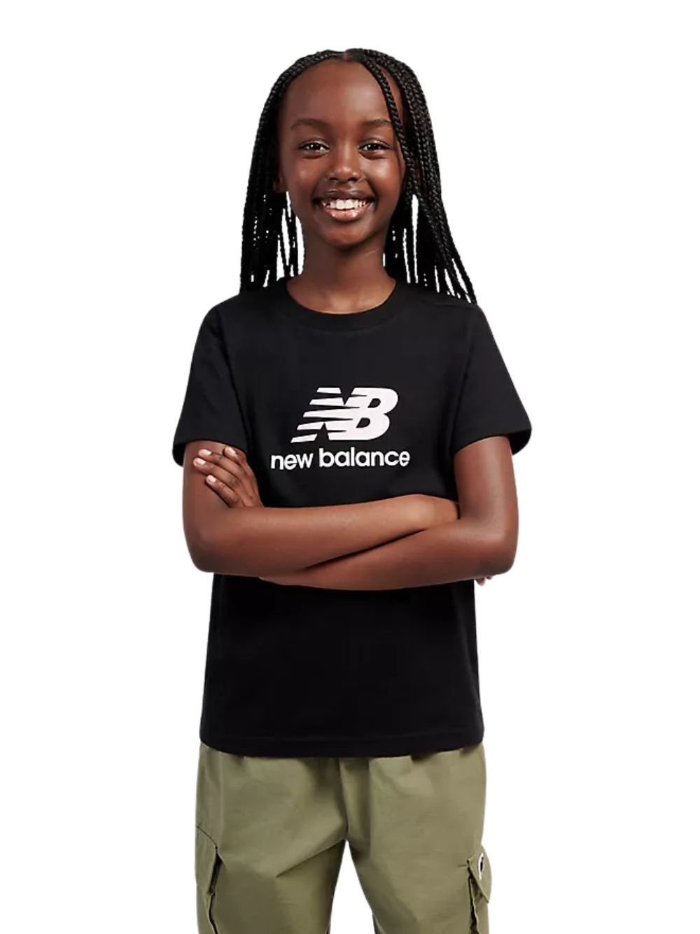 T-shirt New Balance STACKED LOG Bambina - Nero
