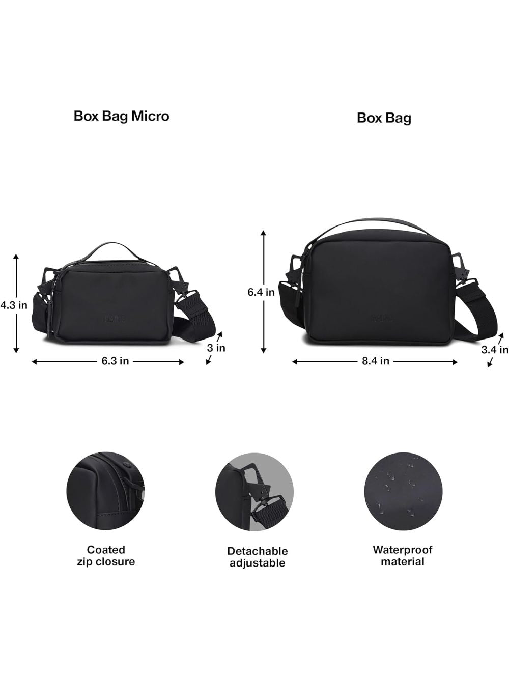 Borsa Rains BOX W3 Unisex - Nero