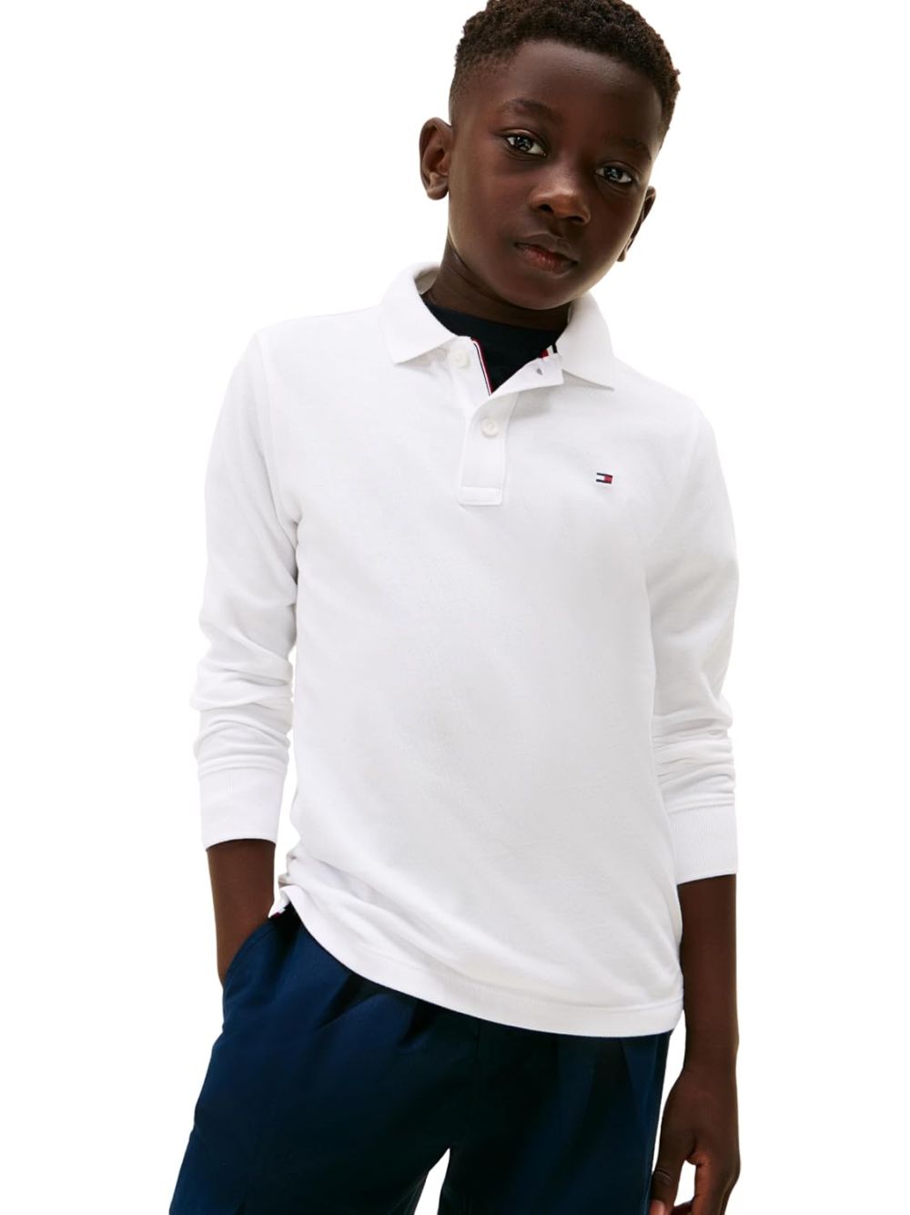 Polo Tommy Hilfiger REG LS Bambino - Bianco